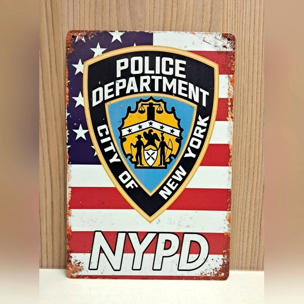 NYPD POLICE DEPARTMENT TIN SIGN